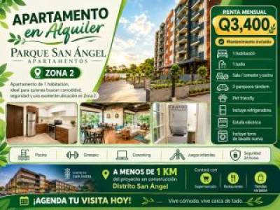 Apartamento en alquiler zona 2, Guatemala